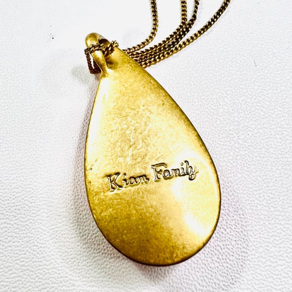 Kiam Family Enamel Teardrop Necklace with Rhinest… - image 9