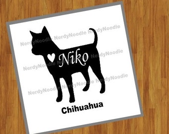 Chihuahua Decal, Chihuahua Window Decal, Chihuahua Laptop Decal, Pet Decal, I love my Chihuahua - You choose size and color.