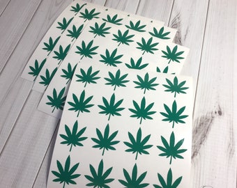 EyeCatcher Weed Pot Leaf Marijuana Sticker Emblem Badge Decal Satin Green 4 Pack