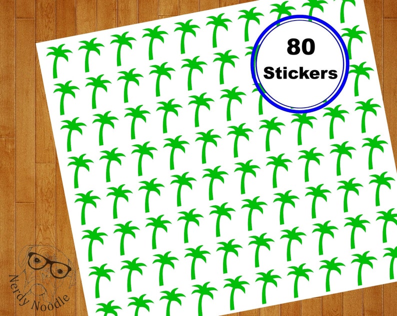 Palm Tree Stickers Palm Tree Sticker Set Palm Tree Envelope Etsy