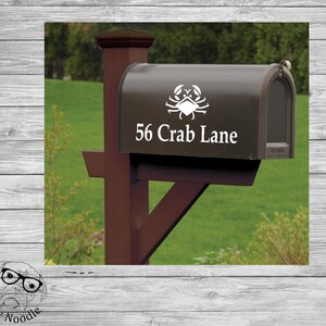 Crab Mailbox Decal, Nautical Mailbox Decal, Custom Mailbox Decal, Address Decal, Mailbox Numbers, Mailbox Monogram, Mailbox Stickers