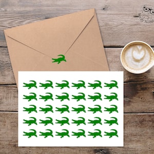 Alligator Stickers, Alligator Sticker Set, Alligator Envelope Seals, Alligator Envelope Stickers, Alligator, Tanning Stickers