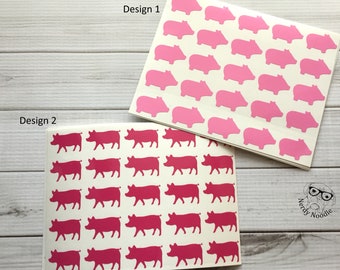 Pig Tanning Stickers, Pig Stickers, Pigs Sticker Set, Pig Envelope Seals, Pig Scrapbook Stickers, Pig Decals, Pigs, Farm Animals, Pig Party