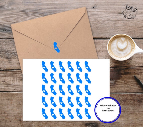 California Stickers, California Sticker Set, California Envelope Seals, State Stickers, CA Stickers, California Planner Stickers, Wedding