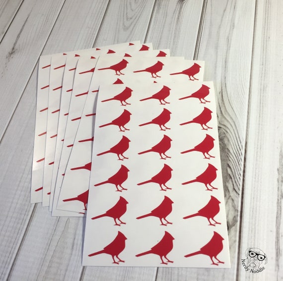 Cardinal Stickers, Cardinal Planner Stickers, Cardinal Sticker Set, Cardinal Envelope Seals, Cardinal Labels, Cardinal Bird, Scrapbooking