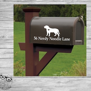 Mastiff Mailbox Decal, Dog Mailbox Decal, Mastiff Custom Mailbox Decal, Mailbox Numbers, Mailbox Monogram, Mailbox Stickers, Mastiff Dog