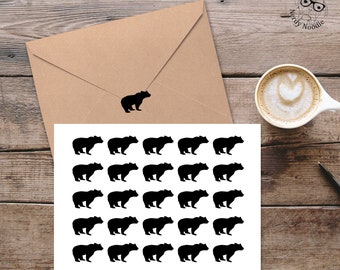 Bear Stickers, Bear Sticker Set, Bear Envelope Seals, Bear Envelope Stickers, Bear, black bear, brown bear, Party, Tanning Stickers
