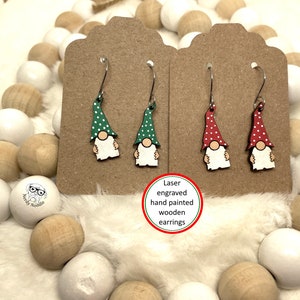DOWAY Cute Winter Christmas Gnome Earrings For Women Dangle,Acrylic