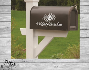 CUSTOM PERSONALIZED VINYL MAILBOX DECAL #2 SET OF 2-16 COLOR CHOICES  5X10 