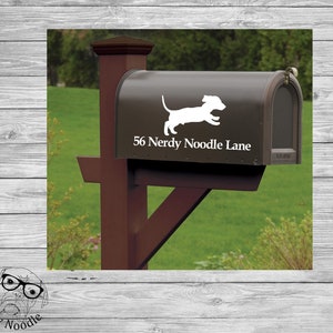 Dachshund Mailbox Decal, Dog Custom Mailbox Decal, Dachshund Address Decal, Mailbox Numbers, Mailbox Monogram, Mailbox Stickers