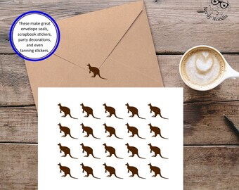 Kangaroo Stickers, Kangaroo Planner Stickers, Kangaroo Sticker Set, Kangaroo Envelope Seals, Kangaroo Labels, Kangaroo, Kangaroo Scrapbook