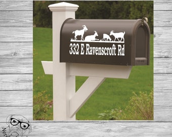 Goat Mailbox Decal, Farm Mailbox Decal, Billy Goat Mailbox Decal, Goat Address Decal, Custom Mailbox Decal, Goat Farm Mailbox Decal