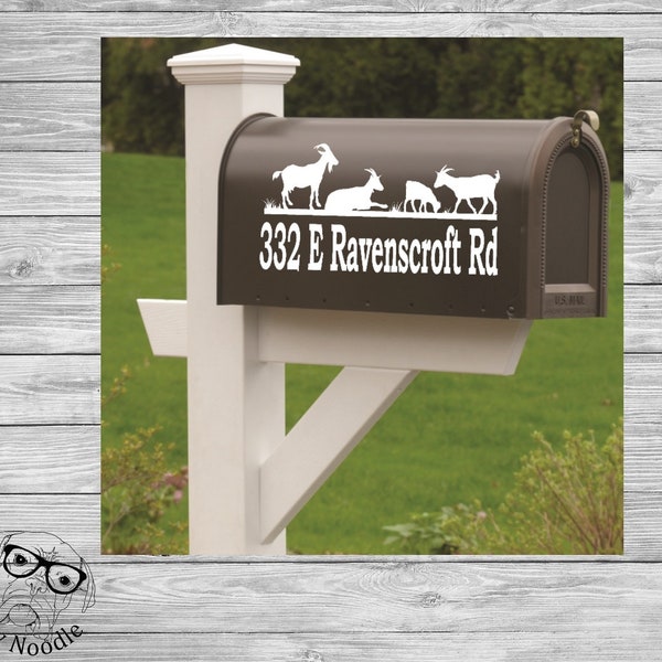 Goat Mailbox Decal, Farm Mailbox Decal, Billy Goat Mailbox Decal, Goat Address Decal, Custom Mailbox Decal, Goat Farm Mailbox Decal