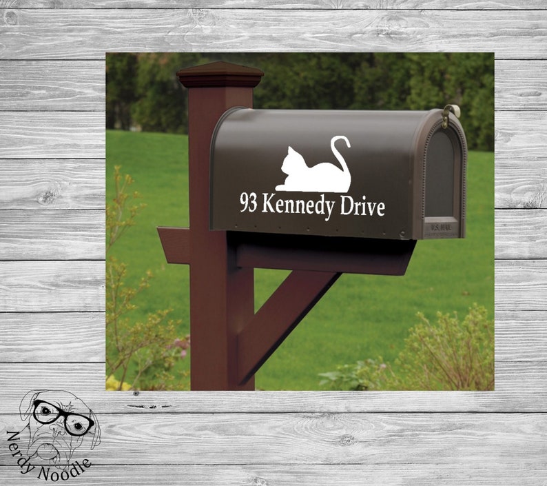 Cat Mailbox Decal Custom Cat Mailbox Decal Cat Address Etsy