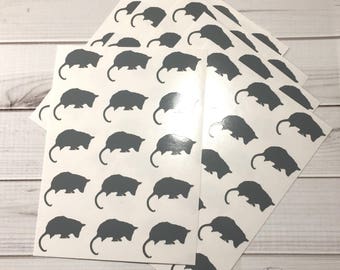Opossum Stickers, Opossum Planner Stickers, Opossum Sticker Set, Opossum Envelope Seals, Opossum Scrapbook Stickers, Tanning Stickers