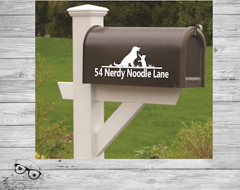 Dog and Cat Mailbox Decal, Farm Mailbox Decal, Pet Mailbox Decal, Cats and Dogs, Mailbox Decal, Custom Mailbox Decal