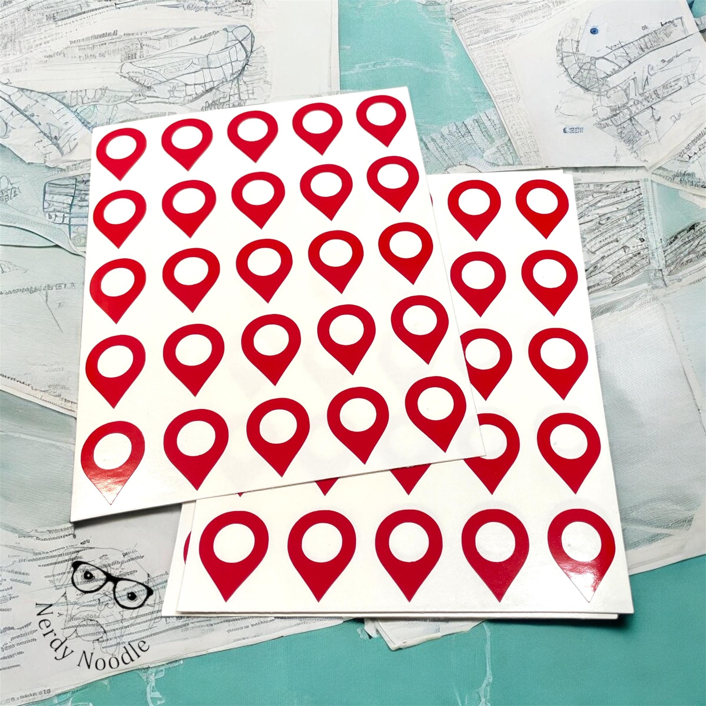 Map Stickers - 100 Multi-coloured Map Stickers For Use On Wall Maps
