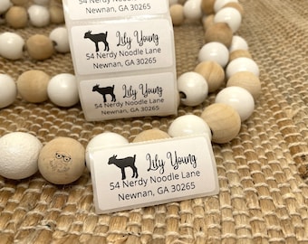 Baby Goat Custom Address Labels, Goat Return Address Labels, 100-250-500,  Goat Personalized Address Labels, Goat address Labels, Goat label