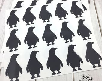 Penguin Stickers, Penguin Sticker Set, Penguin Envelope Seals, Penguin Envelope Stickers, Penguin Tanning Stickers, Scrapbook stickers