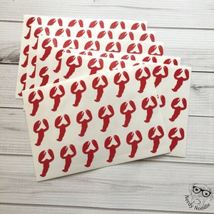 Crawfish Stickers, Crawfish Planner Stickers, Seafood Stickers, Crawfish Sticker Set, Crawfish Envelope Seals, Crawfish Party Decorations