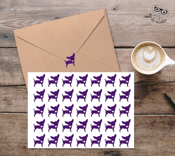 Chihuahua Stickers, Chihuahua Planner Stickers, Chihuahua Sticker Set, Chihuahua Envelope Seals, Chihuahua Envelope Stickers, Chihuahua