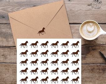 Galloping Horse Stickers, Horse Sticker Set, Horse Envelope Seals, Stickers, Horse, Horses, Pony Stickers, Scrapbooking Stickers