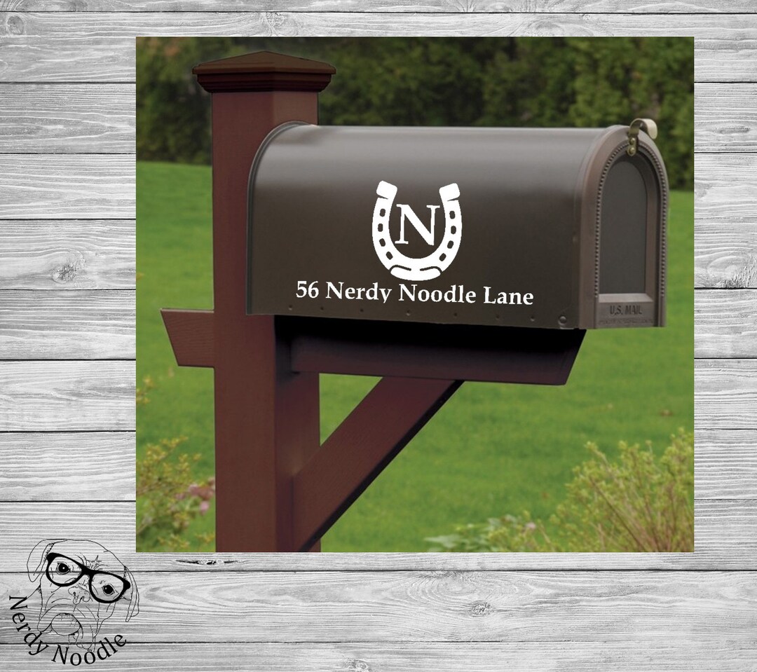 Horseshoe Mailbox Decal, Ranch Custom Mailbox Decal, Address Decal ...