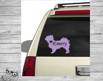 Long Haired Chihuahua Decal, Chihuahua Window Decal, Chihuahua Laptop Decal, Pet Decal, I love my Chihuahua - Choose size and color.