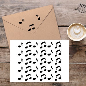 Music Note Stickers, Music Note Tanning Stickers, Music Stickers, Music Note Sticker Set, Music Envelope Seals, Music Envelope Stickers