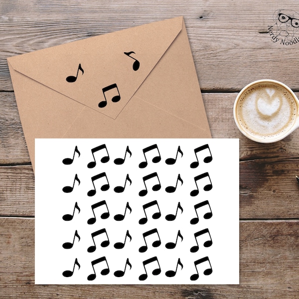 Music Note Stickers, Music Note Tanning Stickers, Music Stickers, Music Note Sticker Set, Music Envelope Seals, Music Envelope Stickers
