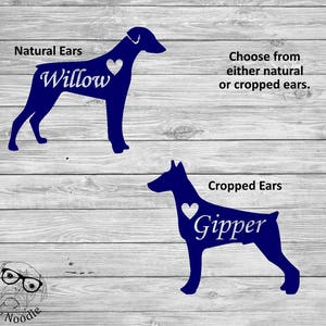 Doberman Pinscher Decal, Doberman Car Decal, Doberman Laptop Decal, I love my Doberman Decal - You choose size and color.