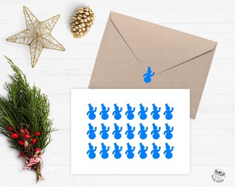 Snowman Stickers, Snowman Sticker Set, Snowman Envelope Seals, Winter Party Decorations, Holiday Stickers, Christmas Seals, Scrapbooking