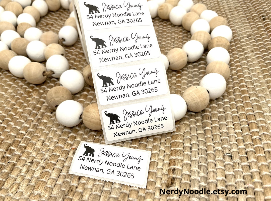 Elephant Custom Address Labels, Elephant Return Address Labels, 100-250 ...