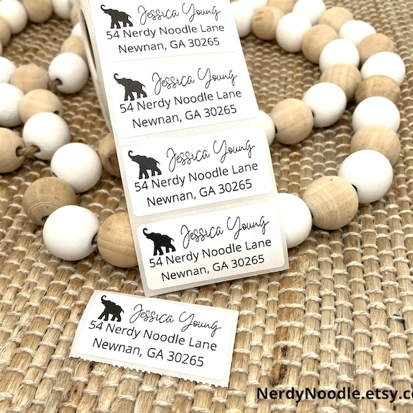 Elephant Labels - Etsy