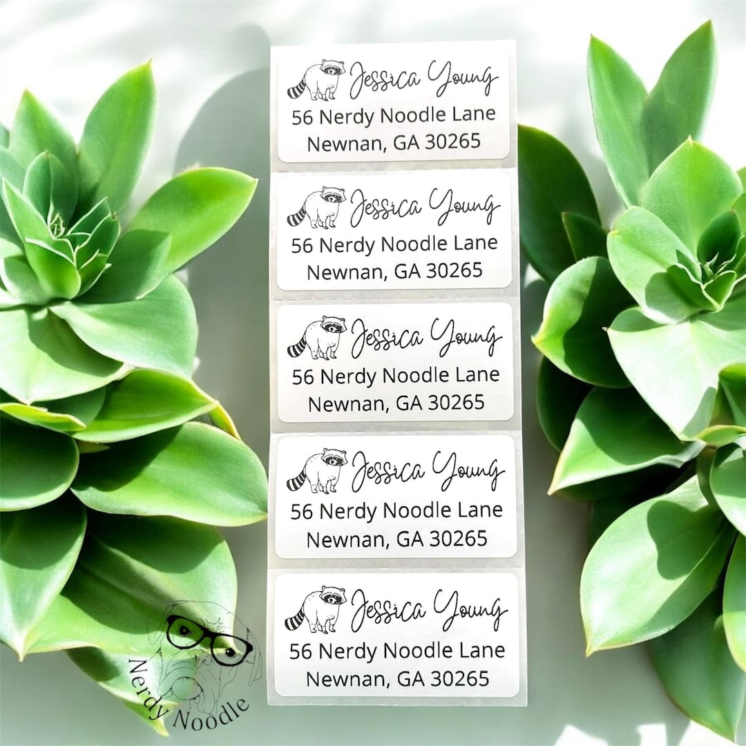 Raccoon Custom Labels, Raccoon Return Address Labels, Raccoon Address ...