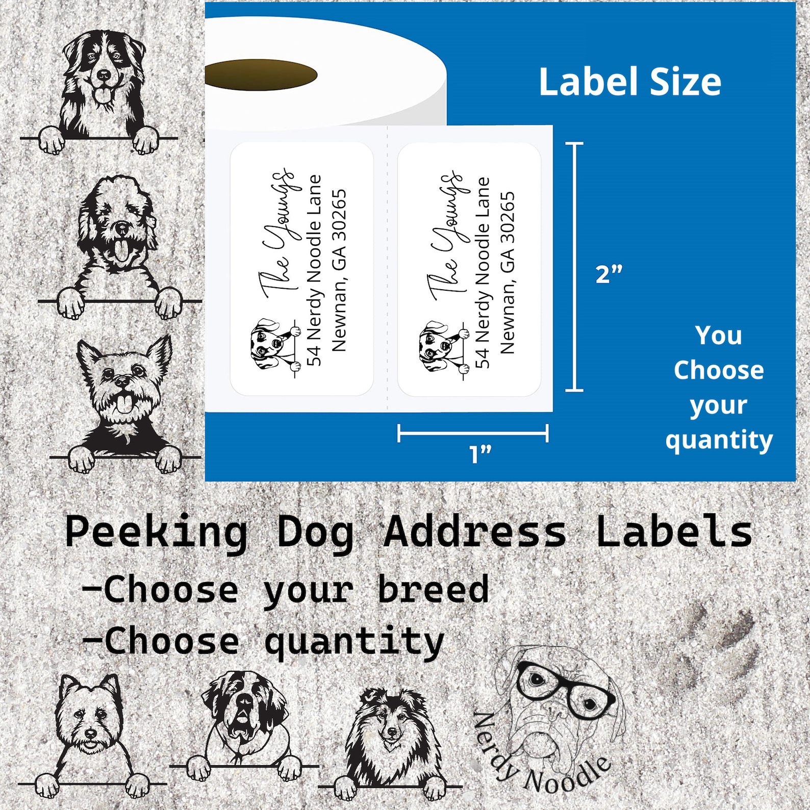 Peeking Dog Custom Address Labels Dog Return Address Labels Etsy