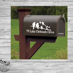 Bird Family Mailbox Decal, Bird Custom Mailbox Decal, Bird Address Decal, Mailbox Numbers, Mailbox Monogram, Mailbox Stickers, Bird Mailbox