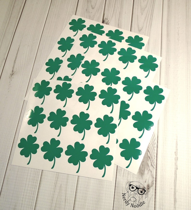 4 Leaf Clover Stickers Four Leaf Clover Stickers Clover Etsy