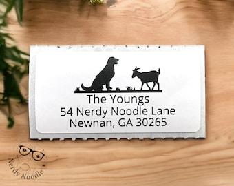 Dog and Goat Address Labels, Dog Return Address Label, 100-250-500, Goat Return Address Label, Custom Address Label, Dog, Goat Address Label