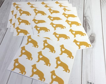 German Shepherd Stickers, German Shepherd Sticker Set, German Shepherd Envelope Seals, German Shepherd, dog stickers, Tanning Stickers