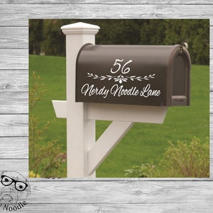 Flower Mailbox Decal, Vine Mailbox Decal, Custom Mailbox Decal, Address Decal, Mailbox Numbers, Mailbox Monogram, Mailbox Stickers