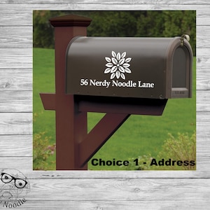 Flower Mailbox Decal, Flower Custom Mailbox Decal, Flower Address Decal, Mailbox Numbers, Mailbox Monogram, Mailbox Stickers
