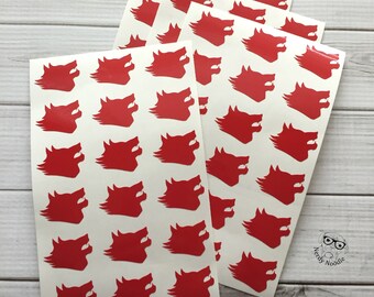 Wolf Head Stickers: Vinyl Planner Stickers, Envelope Seals