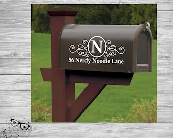 Monogram Mailbox Decal, Personalized Mailbox Decal, Address Decal, Mailbox Numbers, Mailbox Monogram, Mailbox Stickers, Custom Mailbox Decal