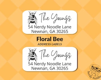 Bee Custom Address Labels, Bee Return Address Labels, 100-250-500,  Personalized Bee Address Labels, Bee address stickers, Bee Labels