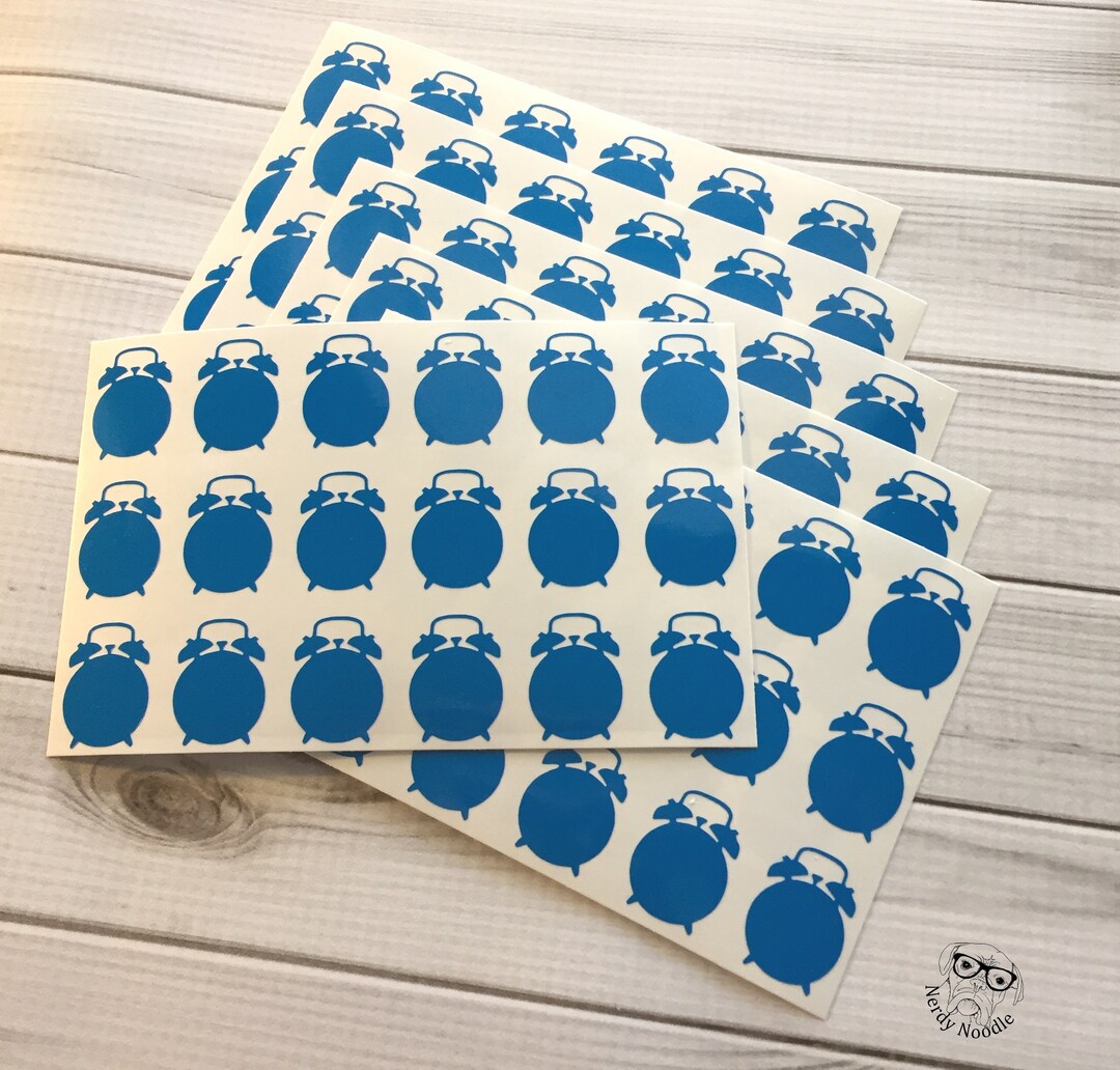 Alarm Clock Stickers, Clock Planner Stickers, Clock Sticker Set, Clock ...