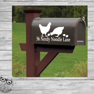 Chicken Mailbox Decal, Farmhouse Mailbox, Custom Mailbox Decal, Chicken Address Decal, Mailbox Numbers, Mailbox Decal, Mailbox Stickers