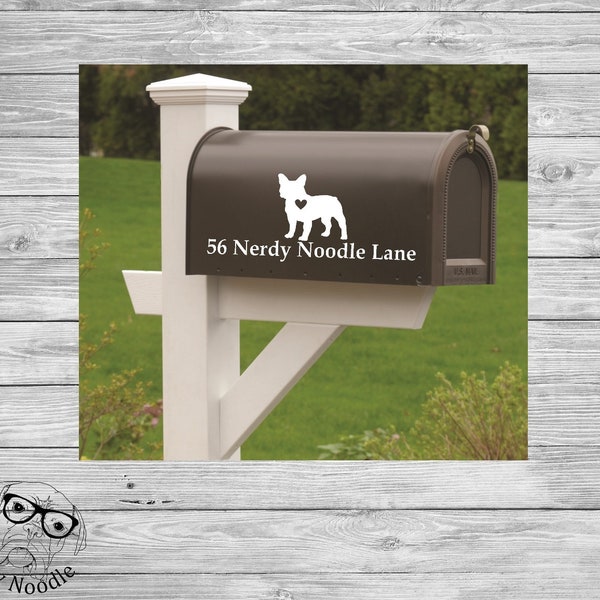 French Bulldog Mailbox Decal, Frenchie Mailbox Decal, French Bulldog Custom Mailbox Decal, Mailbox Numbers, Mailbox Decal, Dog Mailbox Decal