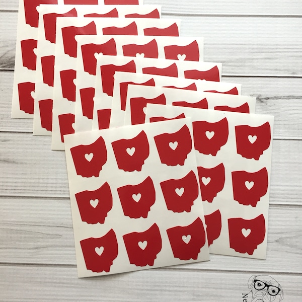 Ohio Stickers, Ohio Planner Stickers, Ohio Sticker Set, Ohio Envelope Seals, State Stickers, OH Stickers, State Love, Ohio, Ohio Party