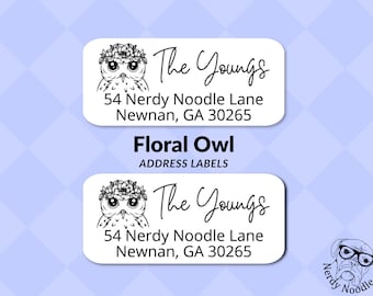 Owl Custom Address Labels, Owl Return Address Labels, 100-250-500,  Personalized Owl Address Labels, Owl address stickers, Owl Labels